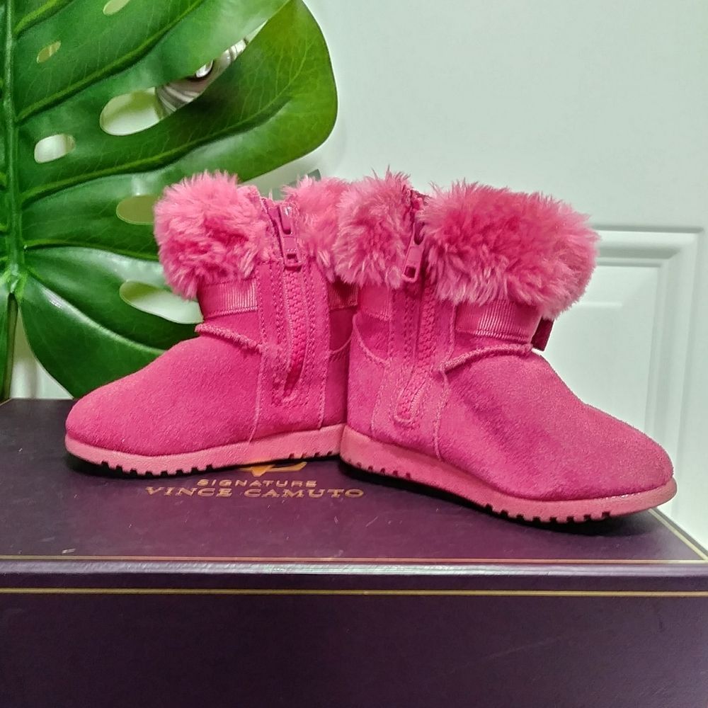 Circo Pink Suede Fur Boots 5 - Picture 2 of 6